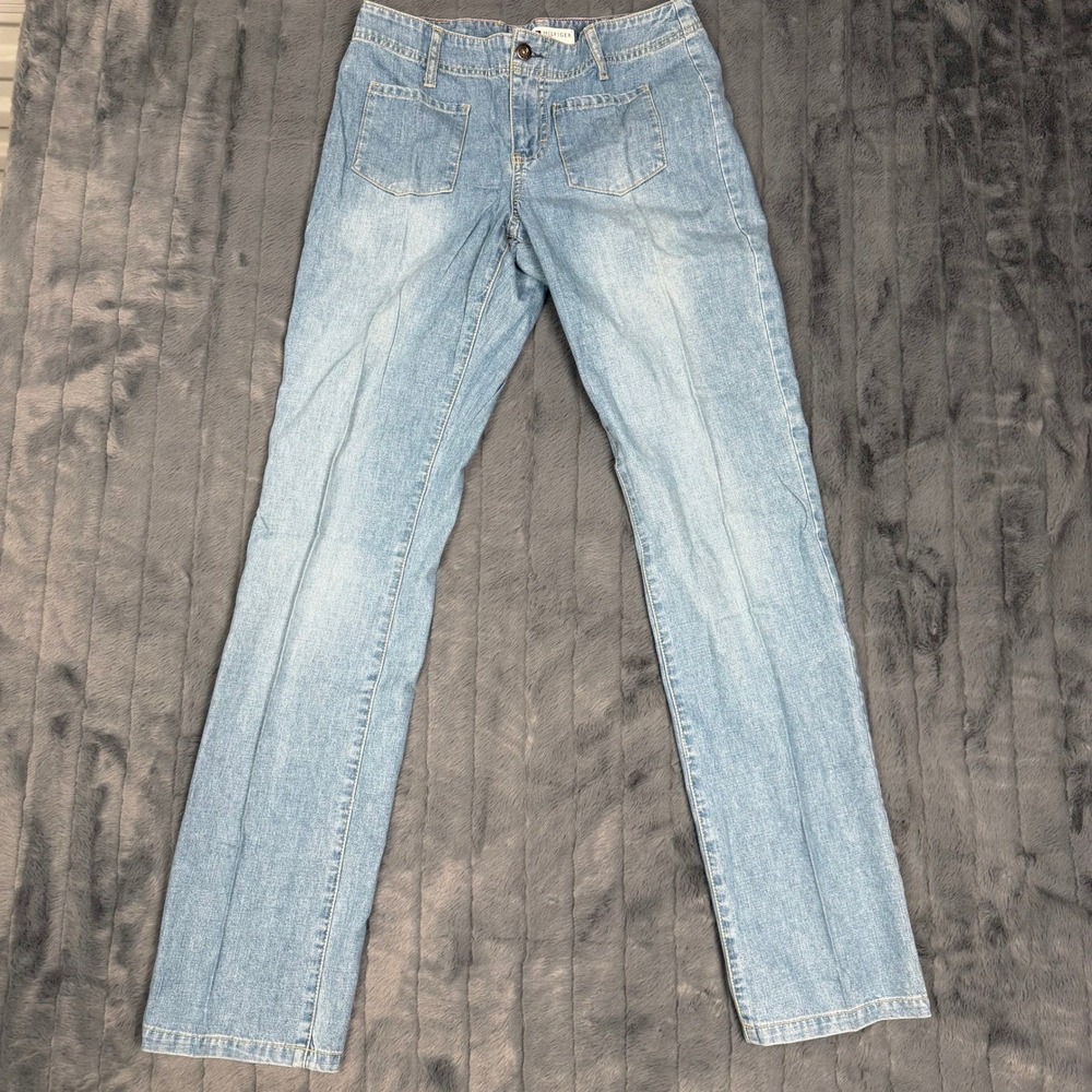 Tommy Hilfiger Jeans Womens 4 Light Wash Straight Leg Patch Pocket Denim Long